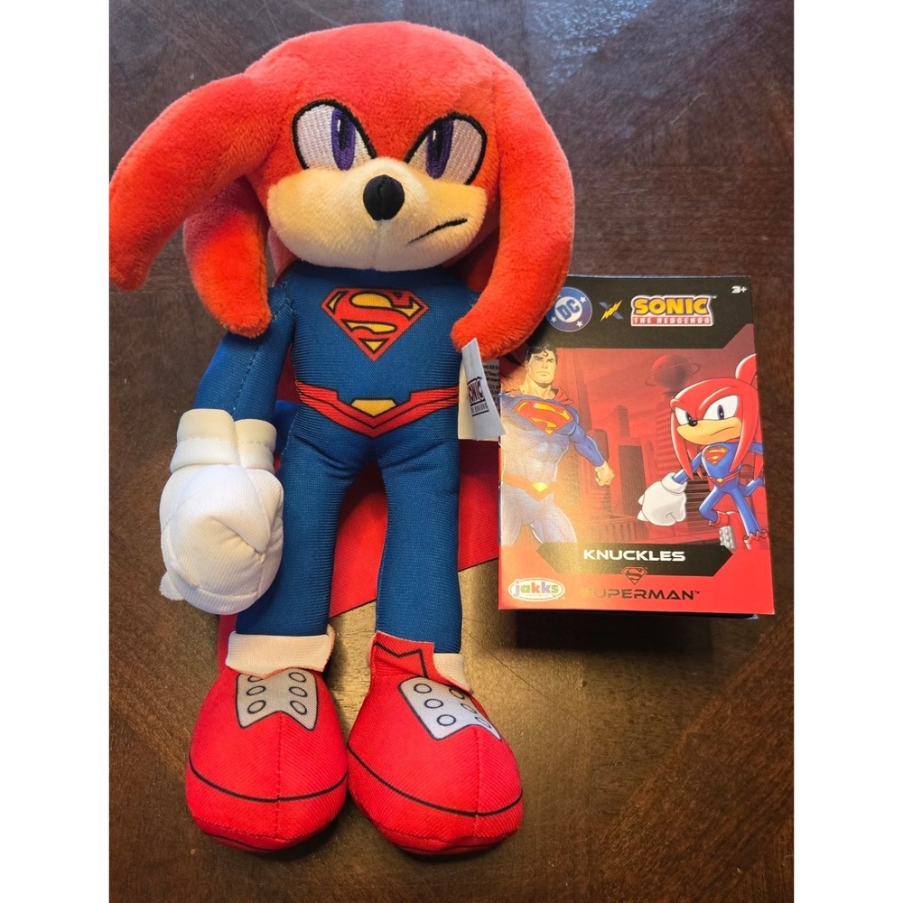 Jakks Pacific DC x Sonic the Hedgehog Knuckles as Superman Plush Toy 2025 NEW